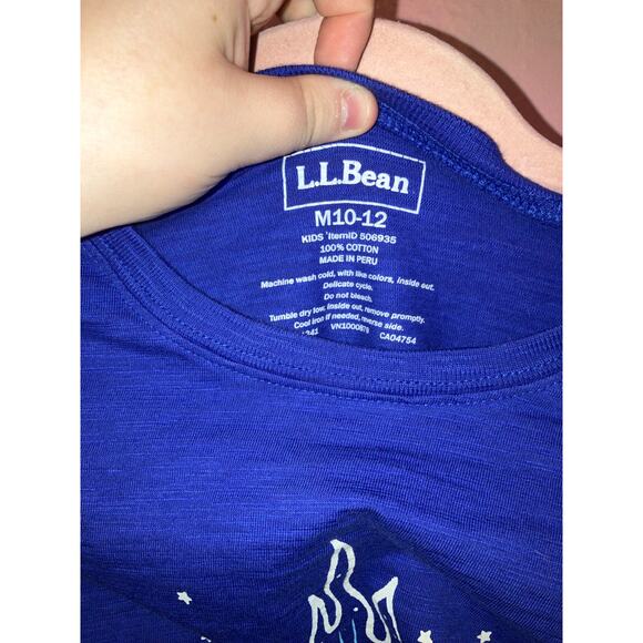 L.L. Bean Kids Blue Campfire Outdoor Graphic T-Shirt Size M (10-12) - Picture 4 of 4